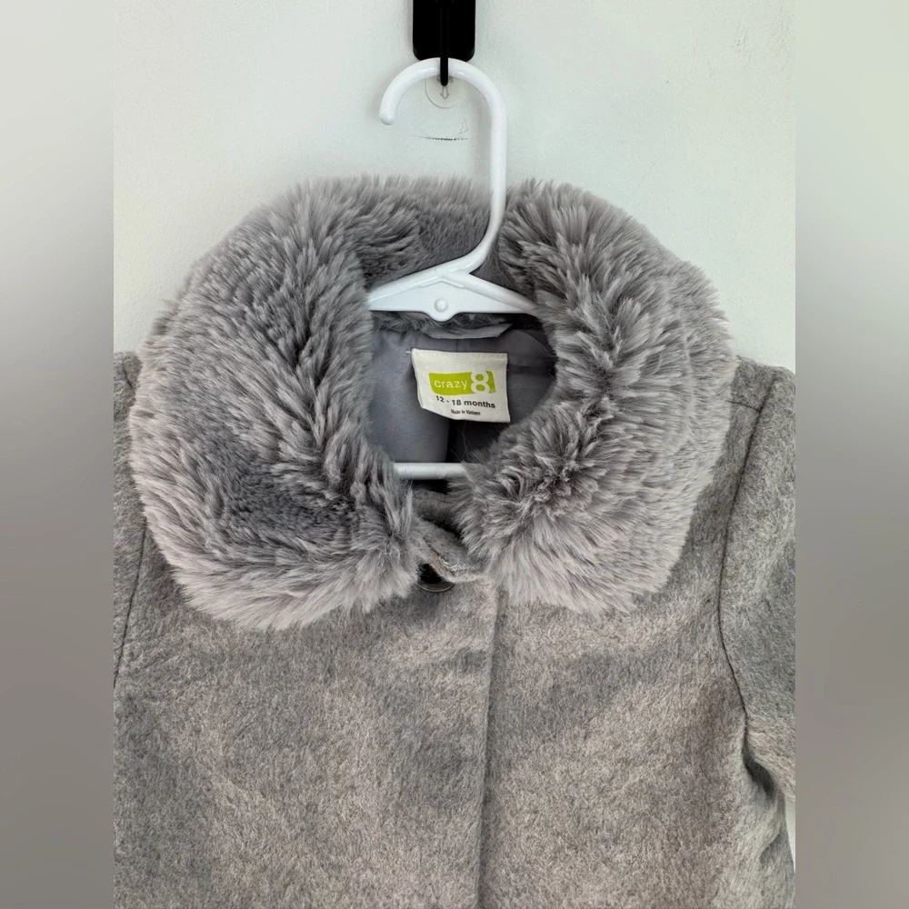 Crazy‎ 8 Girls' Toddler Grey Peacoat, 12-18 mo NEW
